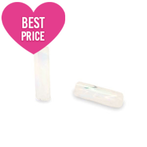 Rocailles Perlen Glas Spezial R&ouml;hrchen twist White AB