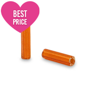 Rocailles Perlen Glas Spezial R&ouml;hrchen Orange