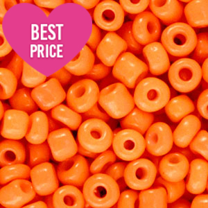 Rocailles Perlen Glas 8/0 (3mm) Neon orange