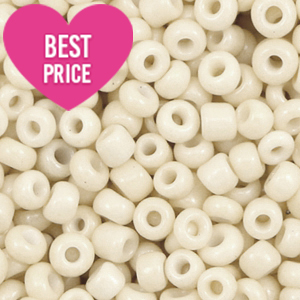 Rocailles Perlen Glas 8/0 (3mm) Cream white