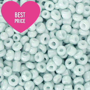 Rocailles Perlen Glas 8/0 (3mm) Light haze blue