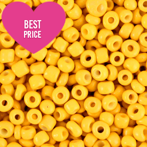 Rocailles Perlen Glas 8/0 (3mm) Freesia yellow