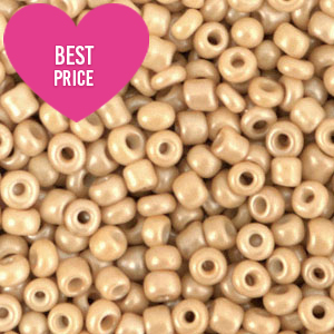 Rocailles Perlen Glas 8/0 (3mm) Chamois beige