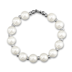 Statement-Anh&auml;nger Pearl Chain White-silver
