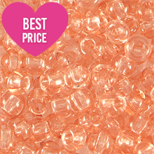 Rocailles Perlen Glas 12/0 (2mm) Transparent light peach pink