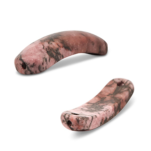 Zwischenst&uuml;ck aus Naturstein Rhodonit Pink-brown-black