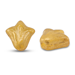 Tschechische Perlen Lily Flower 9x8mm Transparent gold