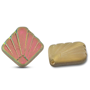 Tschechische Perlen Diafan 17mm Dark greige-AB coating