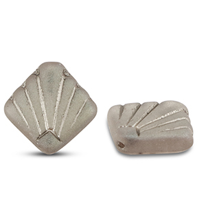 Tschechische Perlen Diafan 17mm Transparent greige AB-silver