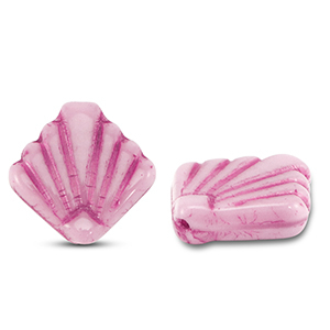 Tschechische Perlen Diafan 17mm Pink-fuchsia