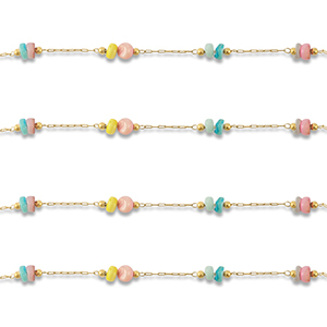 Zubeh&ouml;r aus Stainless Steel - Rostfreiem Stahl Gliederkette Disc Gold-multicolour