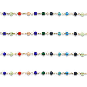 Zubeh&ouml;r aus Stainless Steel - Rostfreiem Stahl Gliederkette Round Gold-multicolour