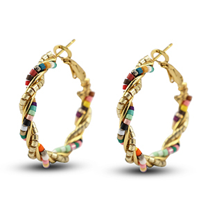 Musthave Ohrringe Beaded Twisted Multicolour-gold