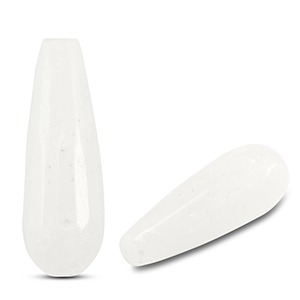 Perlen Naturstein Quarz Drop White