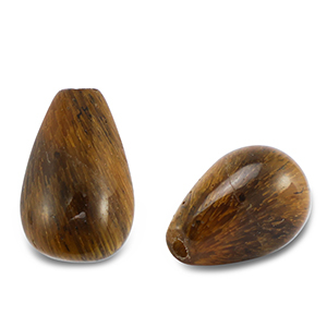 Perlen Naturstein Tigerauge Drop Golden brown