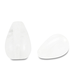 Perlen Naturstein Glas Drop White