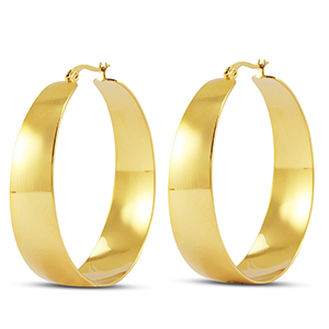 Stainless Steel - Rostfrei Stahl Ohrringe / Creolen Gold