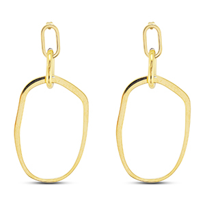 Stainless Steel - Rostfrei Stahl Ohrringe / Ohrstecker Irregular Gold