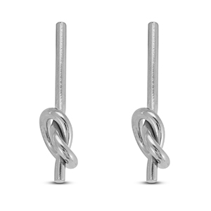 Stainless Steel - Rostfrei Stahl Ohrringe / Ohrstecker Knot Silver