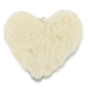 Statement-Anh&auml;nger Pompon Heart off white