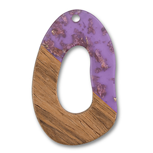 Anh&auml;nger Holz Irregular Purple transparent-gold-brown