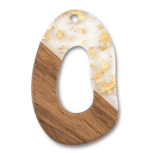 Anh&auml;nger Holz Irregular Transparent-gold-brown