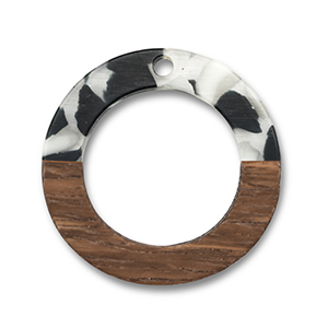 Anh&auml;nger Holz Round Black-white-brown