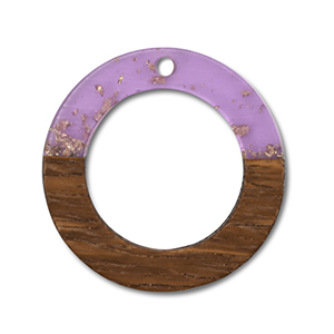 Anh&auml;nger Holz Round Purple transparent-gold-brown