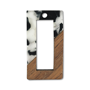 Anh&auml;nger Holz Rectangle Black-white-brown