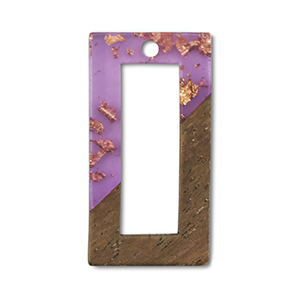 Anh&auml;nger Holz Rectangle Purple transparent-gold-brown