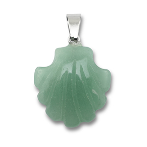 Anh&auml;nger Naturstein Aventurinquarz Shell Jade green