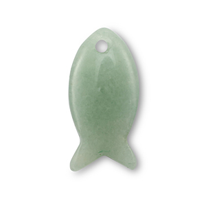 Anh&auml;nger Naturstein Quarz Fish Jade green