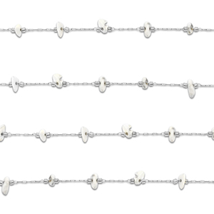 Zubeh&ouml;r aus Stainless Steel - Rostfreiem Stahl Gliederkette Howlit Irregular Silver-white