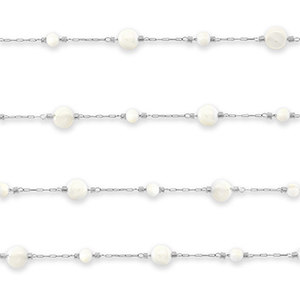 Zubeh&ouml;r aus Stainless Steel - Rostfreiem Stahl Gliederkette Round Silver-off white