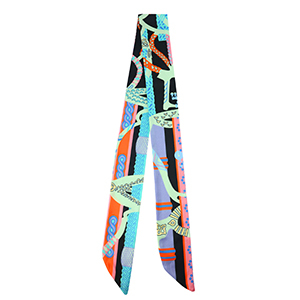 Bandana Schal with Vibrant Print Multicolour-mint green-orange