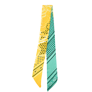 Bandana Schal with Star Turquoise green-yellow