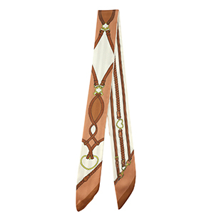 Bandana Schal with Braid Off white-light brown-brown