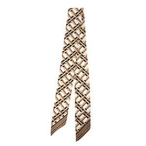 Bandana Schal with Rectangle White-light brown-brown