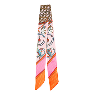 Bandana Schal with Vibrant Print Light pink-orange-pink