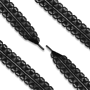 Musthave Schn&uuml;rsenkel Lace with Heart Black