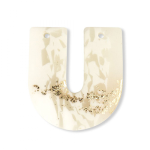 Anh&auml;nger Polymer U-shaped Off white-beige-gold