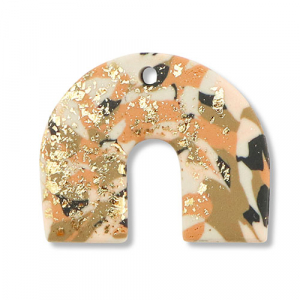 Anh&auml;nger Polymer Arch Brown-pink-white-gold