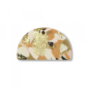 Anh&auml;nger Polymer Semicircle Brown-pink-white-gold