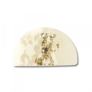 Anh&auml;nger Polymer Semicircle Off white-beige-gold