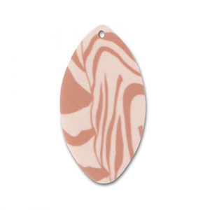 Anh&auml;nger Polymer Leaf Light peach pink-light brown
