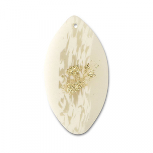 Anh&auml;nger Polymer Leaf Off white-beige-gold