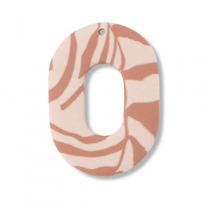 Anh&auml;nger Polymer Oval Light peach pink-light brown