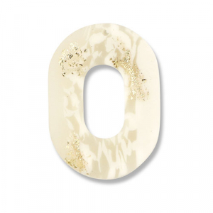 Anh&auml;nger Polymer Oval Off white-beige-gold
