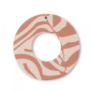 Anh&auml;nger Polymer Round Light peach pink-light brown