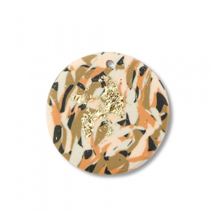 Anh&auml;nger Polymer Round Brown-pink-white-gold